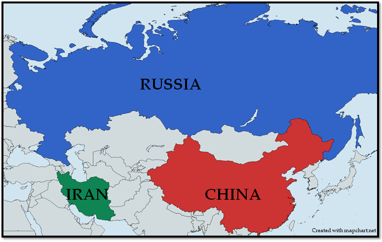 Iran China Russia Map