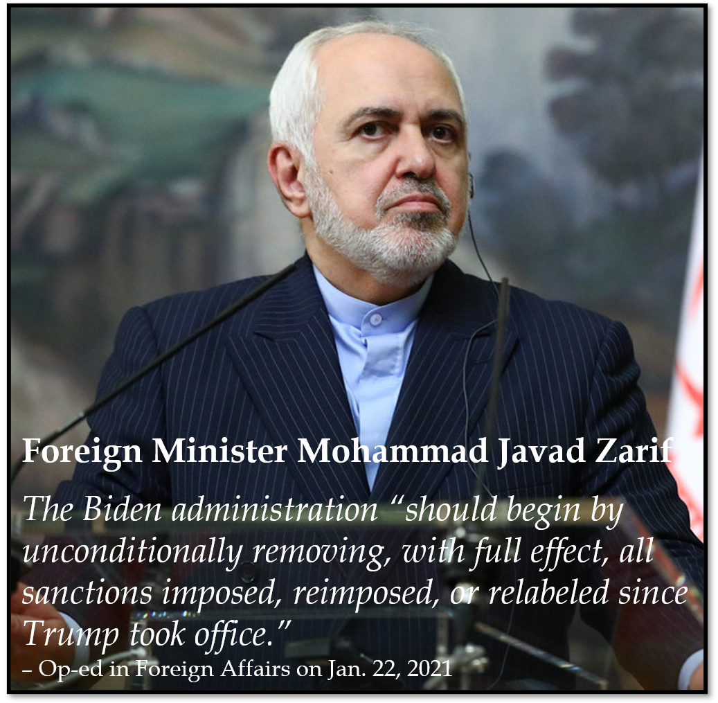 Zarif on sanctions relief