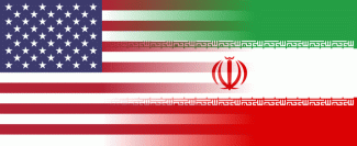 US-Iran flags