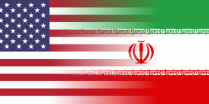 US-Iran flags